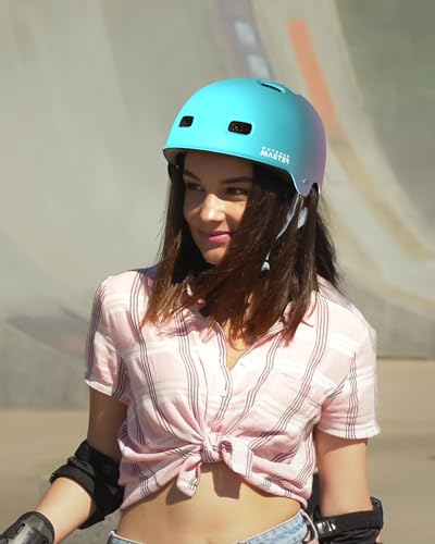 Image of OutdoorMaster Skateboard Cycling Helmet - Two Removable Liners Ventilation Multi-Sport Scooter Roller Skate Inline Skating for Kids, Youth & Adults - L - Fuschia Teal