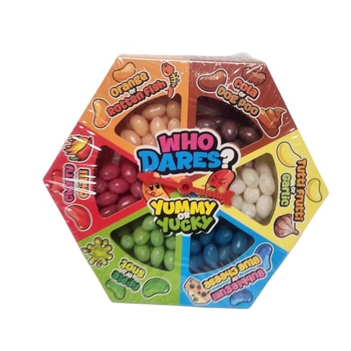 Who Dares? Jelly Bean Game - Yummy or Yucky Flavours Candies, Xmas Fun with Spin Wheel Activity120 Grams Pack Of 1(Pack Of 1)