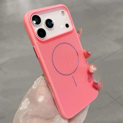 Coque de téléphone à dissipation thermique iPhone 11 Pro coque magnétique rigide anti-chute rose