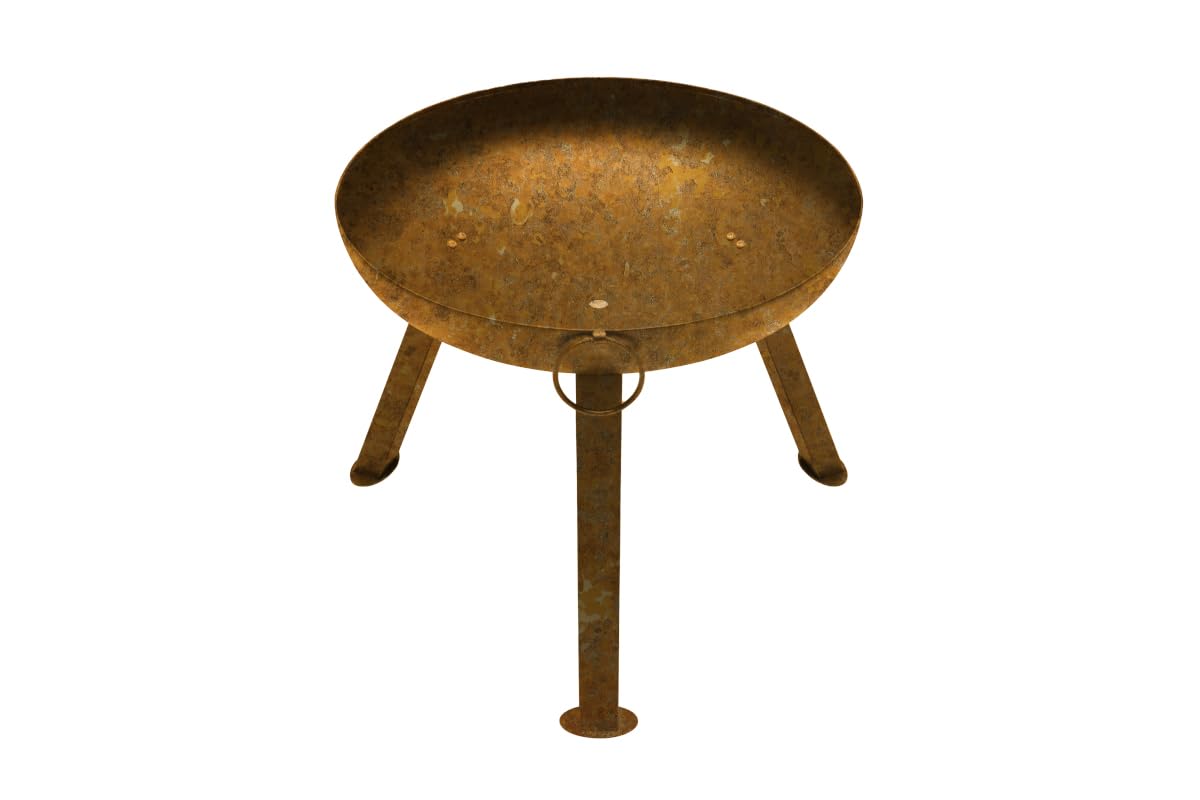 Bombe Feuerbecken aus Cortenstahl – Kompakte Feuerschale Ø 48 cm – Rostoptik mit Patina – Outdoor Feuerstelle für Garten, Terrasse & Camping – Wetterfest, mobil & stilvoll