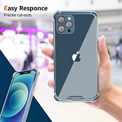 Image of amazon basics Air Cushion Drop Protection Clear Back Cover Case for iPhone 12 Pro Max-(Polycarbonate|Transparent)