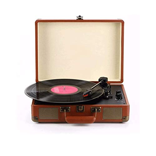 Tourne-Disque Audio rétro Vintage, Tourne-Disque 3 Vitesses avec Haut-parleurs stéréo intégrés, Prend en Charge la Sortie USB/RCA/Prise Casque/MP3