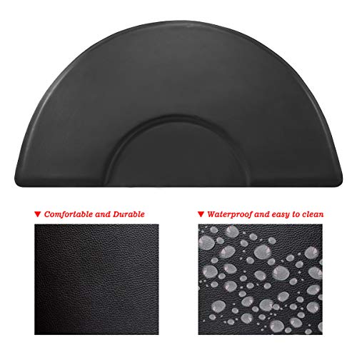 1 Inch Thick Barber Cutting Chair Salon Floor Mats For Beauty Hair Stylist Station Anti Fatigue (Black, 5 Ft × 3 Ft Ellipse) #TOP3