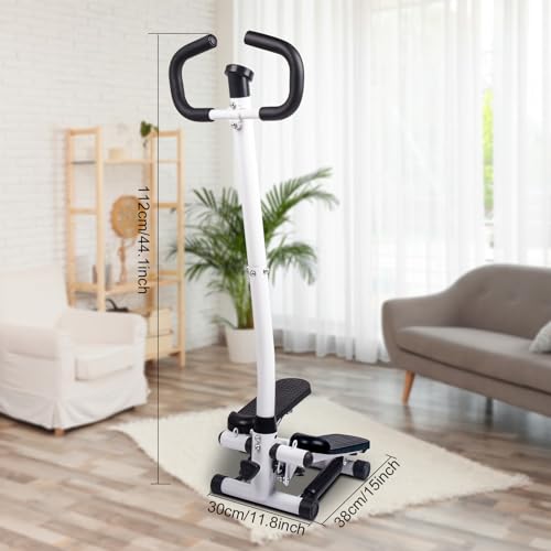hlc 健康ステッパー ハンドル付 足踏み健康器具 足踏みステッパー エアロステッパー 静音 モニター/ハンドル/専用パワーバンド/保護マット付き の商品画像 2