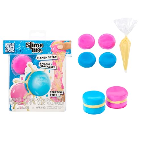 Image of Slime Life Macaron DIY Slime Kit - Unboxing Ingredients to Make, Smash, and Stretch Your Food Slime, Ages 8+