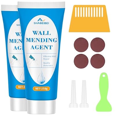 Drywall Patch Repair Kit,2 Pack Wall Mending Agent, Spackle Wall Repair Paste with Scraper, Wall Putty Repair Holes and Cracks for Home Wall, Wall Surface Hole