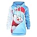 SIOPEW Damen Herbst Winter Kapuzenpullover Cute Weihnachten Element Drucken Pullover Hoodie Sweatshirt Teenager MäDchen BeiläUfig Streifen SpleißEn Lange ÄRmel Mode Bequem Casual Tops