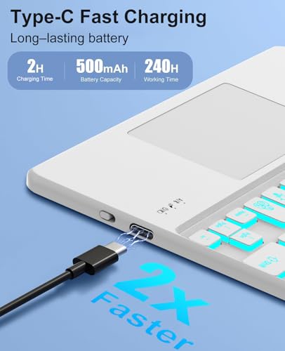 Funda con teclado para Xiaomi Redmi Pad SE y Pad 2 con bluetooth y retroiluminación 6