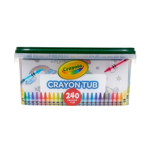 Image of Crayola Crayon Tub (240ct), Bulk Crayons for Kids, Spring Craft Supplies, Classroom Coloring Gifts for Kids & Toddlers, Ages 3+ [Amazon Exclusive]