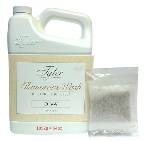 Wash Diva 64 Fl oz HE, BZ Laundry Detergent/with Glamorous Sachet Single Pouch L