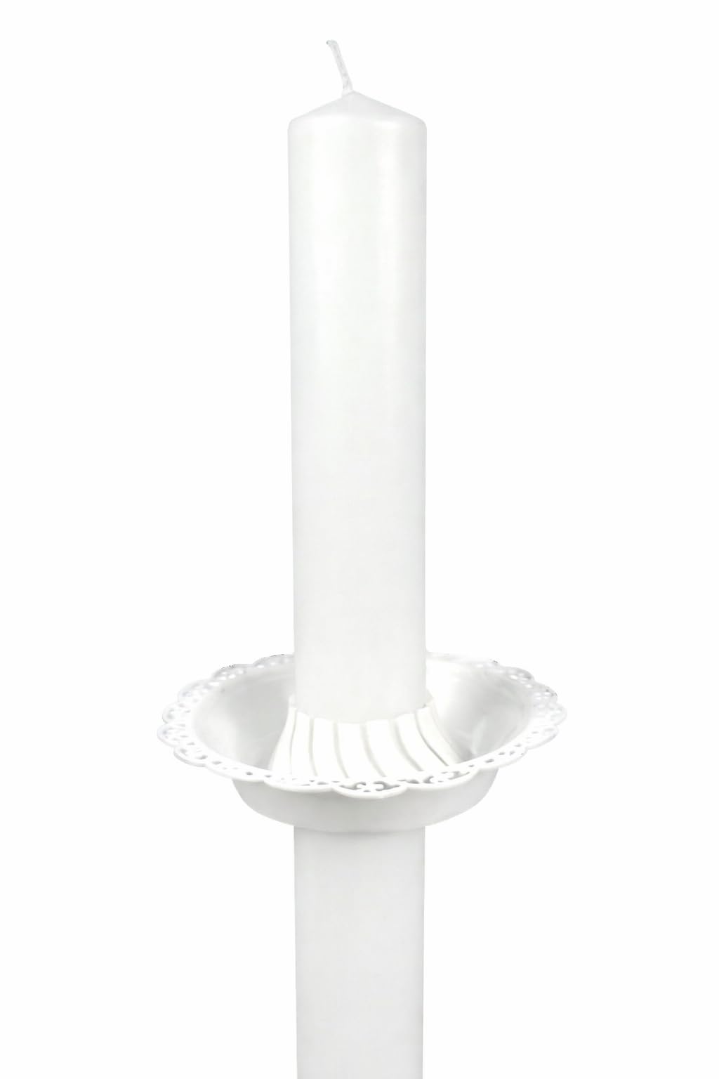 TROPFENFÄNGER aus Kunststoff für Kerzen Ø 3–4 cm – Stilvoller KERZENTROPFSCHUTZ für KOMMUNIONSKERZEN, Tauf- & Hochzeitskerzen – Praktisch &
