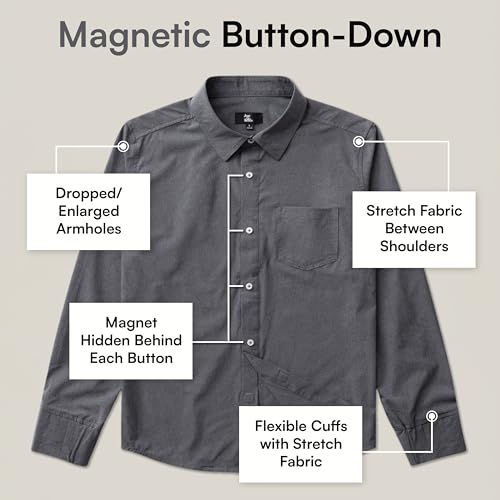 Joe & Bella Magnetic Shirt for Men | Men's Adaptive Button-Down Shirt with Magnetic Buttons and Lightweight Stretch Fabric2