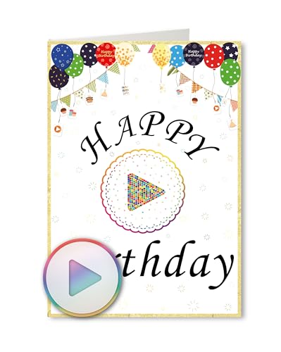 PlayMegram Tarjeta de cumpleaños de audio con USB y 128 MB de memoria, mensajes de voz propios y música, tarjeta de felicitación de audio, tarjeta de felicitación de cumpleaños, regalo creativo