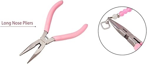 Miniatura 3 de SUNNYCLUE Alicates de punta de cadena de 5 pulgadas de largo con mandíbulas dentadas, mini alicates de precisión para proyectos de bricolaje de