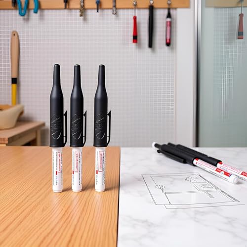 Mehrzweck-Tieflochmarker, lange Spitze, wasserfest, bunt, Tischlerstift für Badezimmer, Holzbearbeitung, Dekoration, Rot, Schwarz, Blau, Grün, Tinte, Permanentmarker, Marker, Stifte, Schwarz, 6 Stück