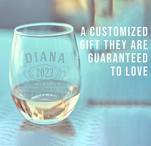Spotted Dog Company Personalized Etched 17Oz Stemless Wine Glass For Birthday Gifts - Aged To Perfection, Bernard #TOP1