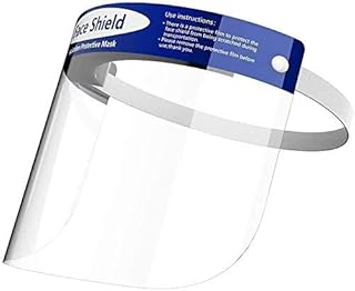 Safety Face Shields,5 PCS Full Face Shield Face Protection Cap Wide Visor Resistant Spitting Anti-Fog Lens Lightweight Adjustable Clear Transparent Face Shield for Men Women