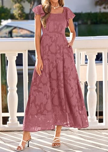 Image of KIRUNDO Bridesmaid Wedding Guest Formal Dresses for Women