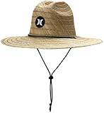 Hurley Men's Straw Hat - Weekender Natural Straw Hat with Medium Brim and Chin Strap - Beach Fishing Sun Hats for Men, Size One Size, Neptune Green