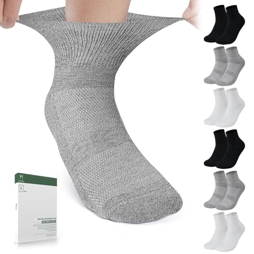 Chaussettes en bambou pour diabétiques sans élastique taille 39-44 et 45-48