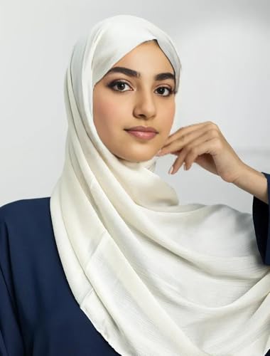 Image of Premium Muna Satin Hijab | Pack of 3 | 200 cm x 70 cm | Elegant Choice for All Occasions - Parties, Weddings & Festivals |