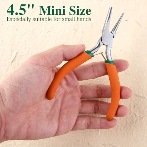 SPEEDWOX Concave Round Nose Piers 4.5" Round Concave Pliers Wire Looping Plier Wire Bending Tools for DIY Jewelry Making Hobby Projects Wire Wrapping Tools Round Nose Pliers for Jewelry Making - Image 3