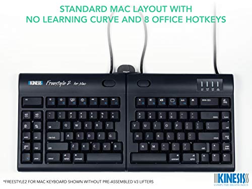 Image of KINESIS Freestyle2 Ergonomic Keyboard w / VIP3 Lifters for Mac (9 inch Separation)