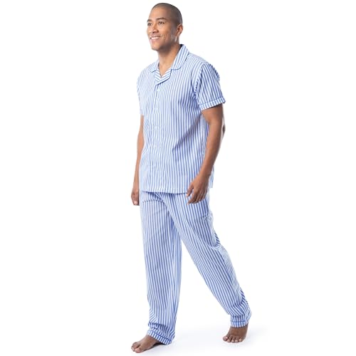 Fruit of the Loom Men's Extra Soft Woven Poplin Pajama Sleep Set, Blue Stripe, XX-Large by Fruit of the Loom - Image 5