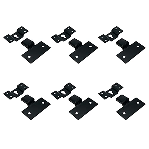 Quluxe Universal Metallische Wandhalterung Eisen Haken Aufhänger Platte Anschluss für Surround Sound Box Audio Lautsprecher - Schwarz (Set von 6) Cover