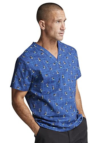Image of Dickies EDS Signature Scrubs for Women and Scrubs for Men, Unisex One Pocket V-Neck Top in Soft Brushed Poplin 83706