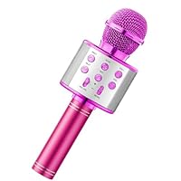 Warmiehomy Kids Microphone Portable Karaoke Birthday Gifts for 4 5 6 Year Old Girl Bluetooth Microphone Toy Home KTV Singing for Age 3-12 Children Presents, Purple