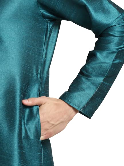 Image of SOJANYA (Since 1958, Men's Silk Blend Grey Kurta Pyjama & Silk Blend Jacket Combo