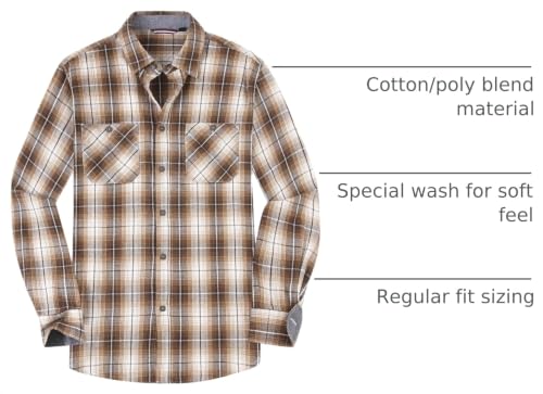 Image of Alex Vando Mens Button Down Regular Fit Long Sleeve Casual Flannel Shirts