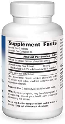 Planetary Herbals Full Spectrum Rhodiola Rosea Extract Tablets, 60 Count