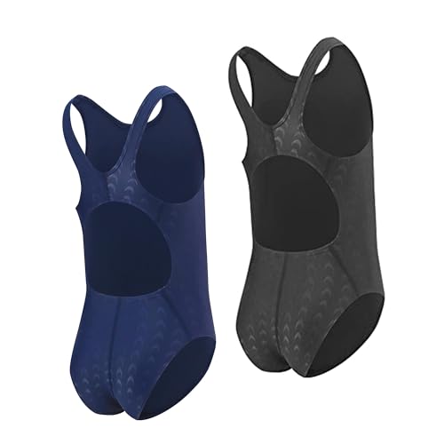 J.E Sterguard Girls' One Piece Swimsuit A Pack of 2 Girls Bathing Suits Bra Padded Competition Girl Swimsuits Size 10-12 C53