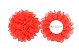PrettyBoutique 10cm Chiffon Flower Brooch Corsage Safety Pin Dress Hat Bag Decoration Accessories (Red)