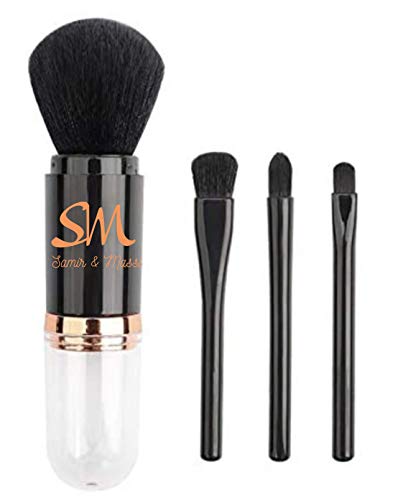 Makeup Brushes Retractable, 2021 makeup brushes 4 in 1 Mini Makeup Brush Set