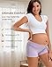 INNERSY Women's Maternity Underwear Cotton Under the Bump Pregnancy Postpartum Boyshorts Panties 4-Pack(Lavender,Large)