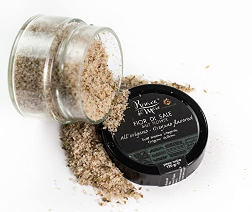 fleur de sel entière fleur de sel | Fleur de sel marin naturel des marais salants de Trapani (Sicile) | 120g (origan) Cover