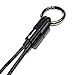 Tera Grand - Apple MFi Certified Keychain Braided Lightning Cable for iPhone 13/12/11 Pro Max Mini, SE XS Max XR X, 8/7/6 Plus, iPad, AirPods, Black