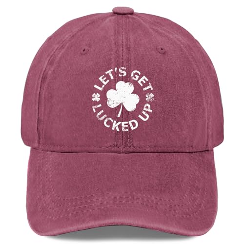 All I Needss Tonight is A Good FLuck St. Patrick's Day Womens Golf Hat Running Hats for Men Breathable Cap Sun Hats Wine Red