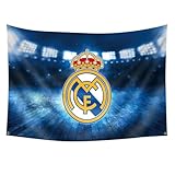 Konern Real Madrids Football Hanging Tapestry 40 * 60inch for Wall Home Decor Real Madrid Flag(Duplex printing,Bright & Vibrant 150D Polyester,Brass grommet design is durable)