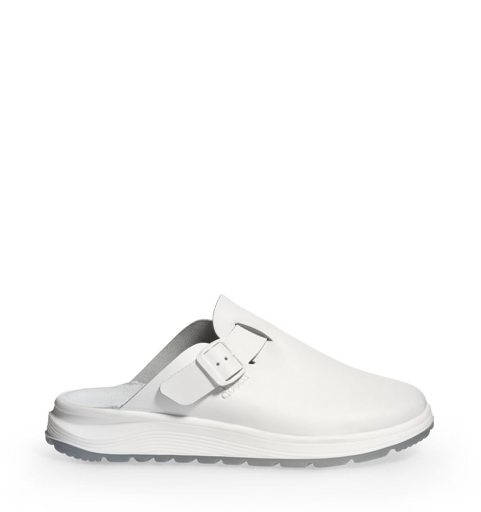 ABEBA 87050 - Unisex Schuhe - ACTIVE Slipper SRC - Glattes Design - EU 40 - Weiß - Futtermaterial: Wildleder