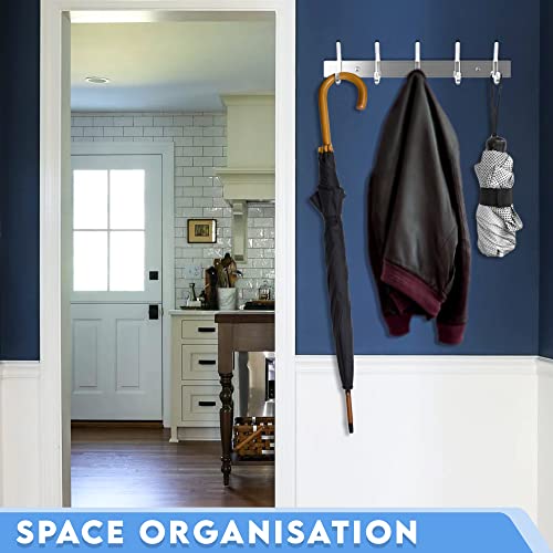 Glazievault Coat Rack Wall Mount - Stainless Steel Coat Rack (2 Pack) - Heavy Duty Coat Hooks Wall Mounted - Coat Hanger For Hat Towel Purse Robes Jacket Clothes For Bathroom Entryway #TOP3