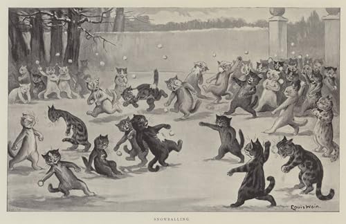 Art tableau Boule de neige de Louis Wain toile de haute qualité