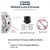 Two-Piece 6mm Sleeve Flanged Wheel Nuts 6PCS, M22x1.5 Hex:33mm Black for Heavy Duty Truck Semi Truck Fit Steel Single Wheels with Hub Piloted Seat & 26mm Bolt Hole Size
