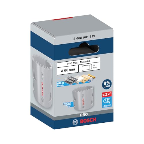 Bosch 1x PRO Multi Material Hole Saw (for Softwood, Drywall, Ø 60 mm, Professional Accessory Rotary Drill/Drivers) 2 Bosch 1x PRO Multi Material Hole Saw (for Softwood, Drywall, Ø 60 mm, Professional Accessory Rotary Drill/Drivers) - Image 2