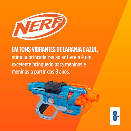 Encontraproduto.com.br - Nerf, Lançador de Dardos Elite 2.0, Commander RD-6, com tambor giratório e 12 dardos de espuma, brinquedo para meninos e meninas, presente de Dia das Crianças para crianças a partir de 8 anos