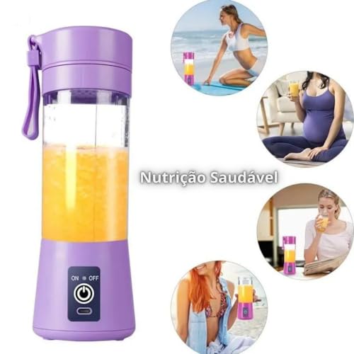 Mini Liquidificador Garrafa Portátil Mixer Juice Para Shake USB Recarregável 6 Lâminas Cup Coquetele