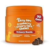 Zesty Paws Urinary Care Chews for Dogs | Supports Urinary Tract & Immune Function, Maintain pH Balance, Helps Incontinence | Contains Cranberry Powder, D-Mannose, Vitamins C| Turkey Flavour | 90 Chews
